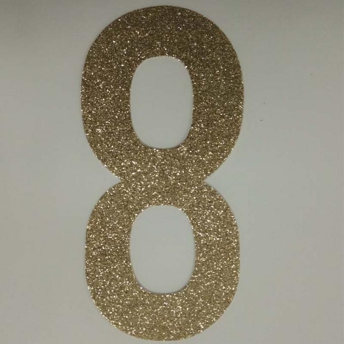 La taille 5" des lettres de carton de scintillement de festival de Noël, numéro 8 lettres de scintillement d'alphabet