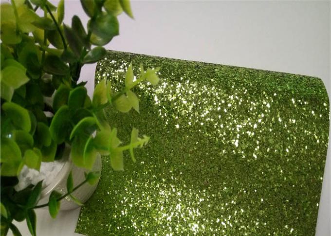 Épaisseur volumineuse givrée vert clair du tissu 0.55mm de scintillement pour les chaussures et le papier peint