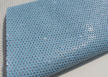 Chine Tissu matériel en cuir imperméable de beau tissu en cuir perforé bleu-clair usine