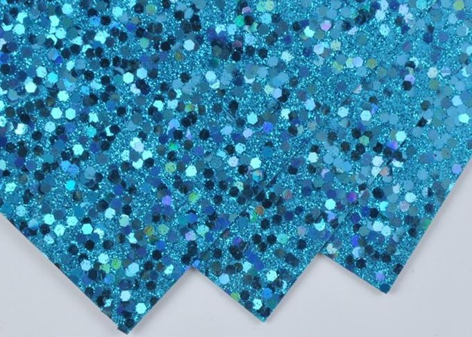 Papier bleu-clair de scintillement d'étincelle, papier fait sur commande de scintillement de couleur de décor de mur