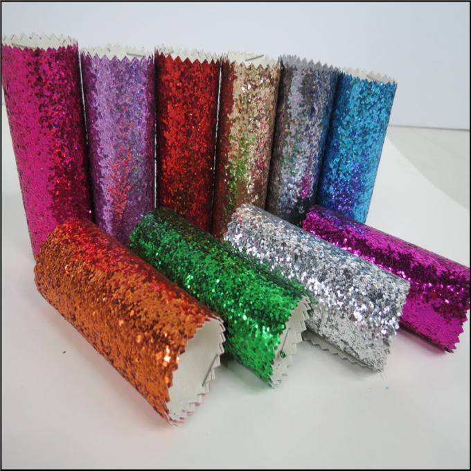 Tissu multicolore en cuir synthétique de scintillement d'unité centrale pour des chaussures et des sacs de papier peint